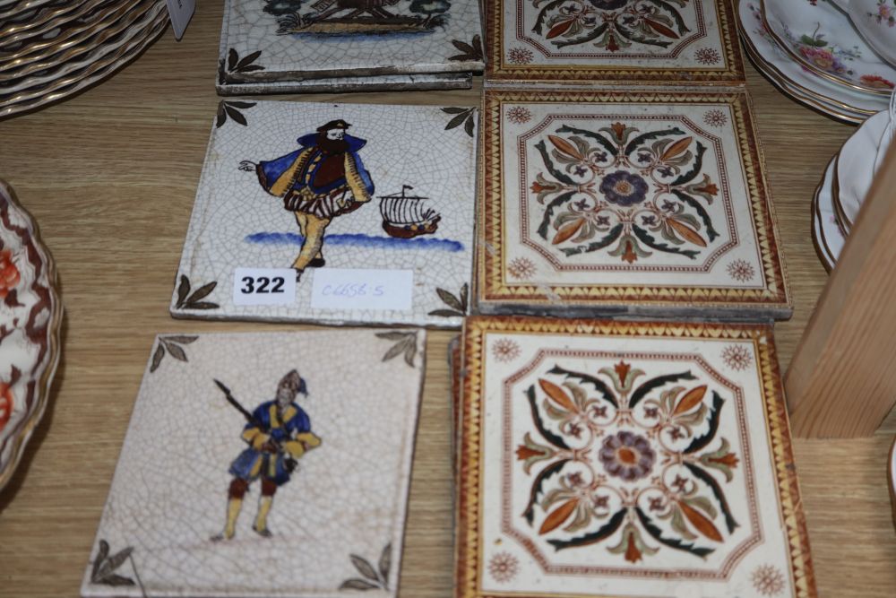 A quantity of 19th/20th century century pottery tiles